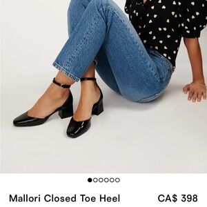 Reformation Patent Leather Black Block Heels Mallori Ankle Strap